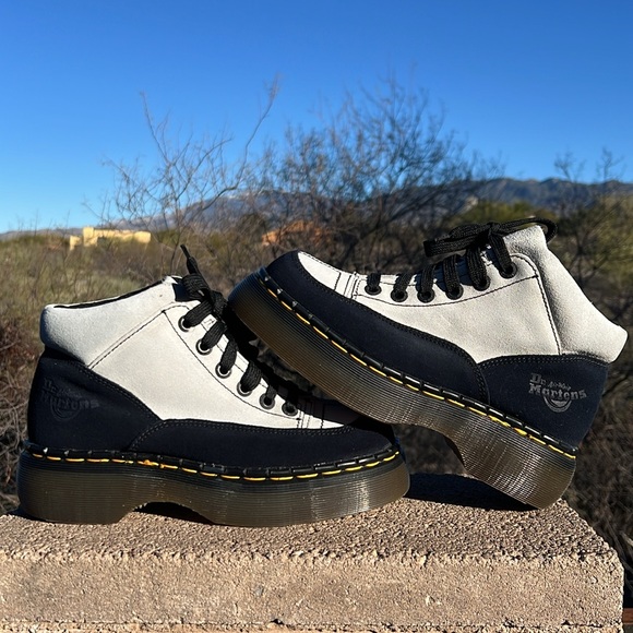 🏴󠁧󠁢󠁥󠁮󠁧󠁿 New Dr. Martens MIE 8347 Chunky Suede Platform Ankle Boots UK 5 - Picture 12 of 17